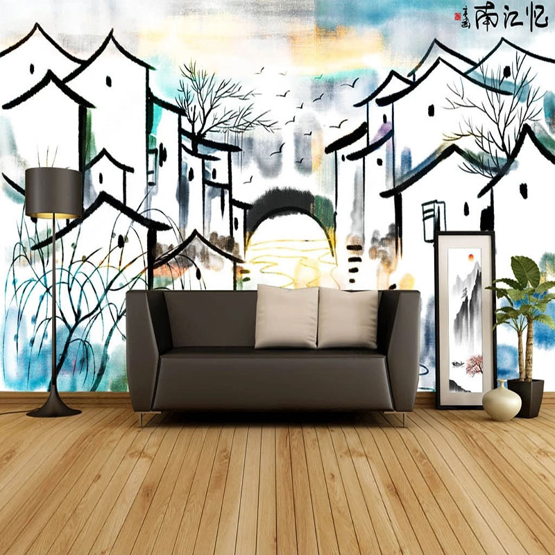 Home Textiles City - Özel Duvar Kağıdı Çin Tarzı Soyut