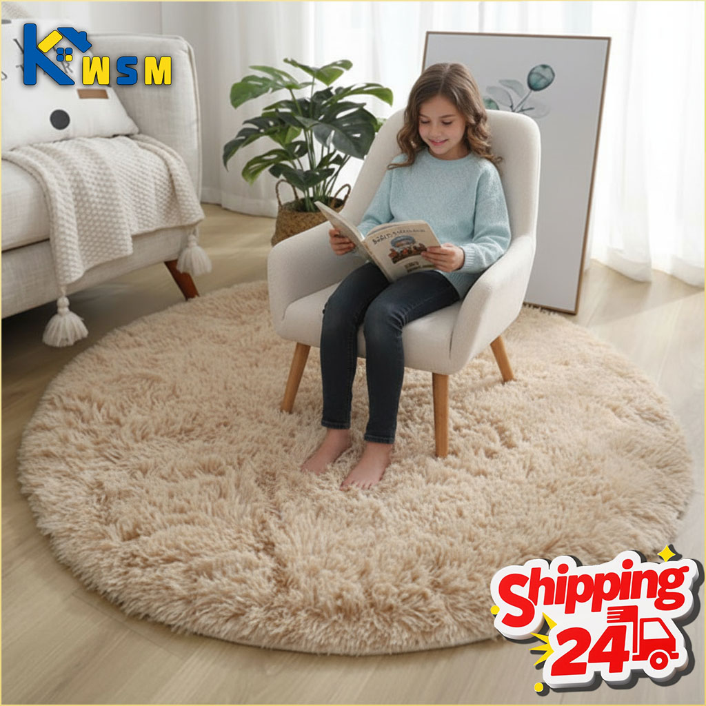 Home Textiles Super Soft - Süper Yumuşak Tüylü Yuvarlak Halı Peluş