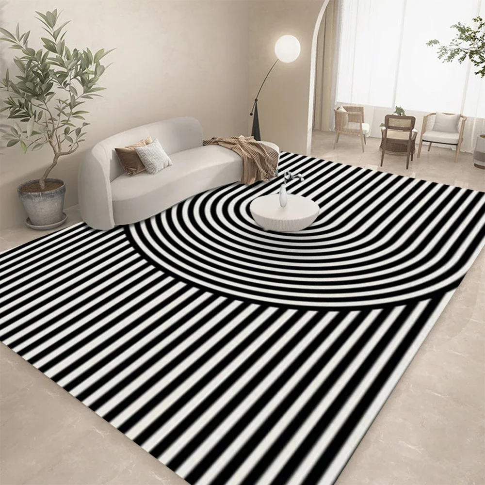 Home Lines Textiles - HD-Siyah Beyaz Geometrik Çizgi Soyut Sanat