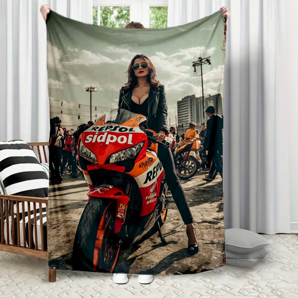 Home Textiles Trends - Güzel motosiklet trendi tarzı Flanel baskılı