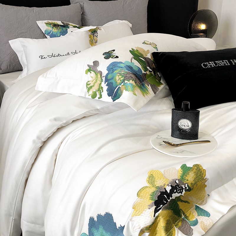 Nakış beyaz 800TC mısır pamuk  - Home Textiles Super Soft incelemesi ve fiyatı