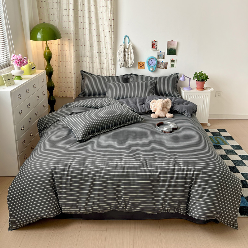 4 adet gri çizgili nevresim ta - Linen Duvet Cover incelemesi ve fiyatı