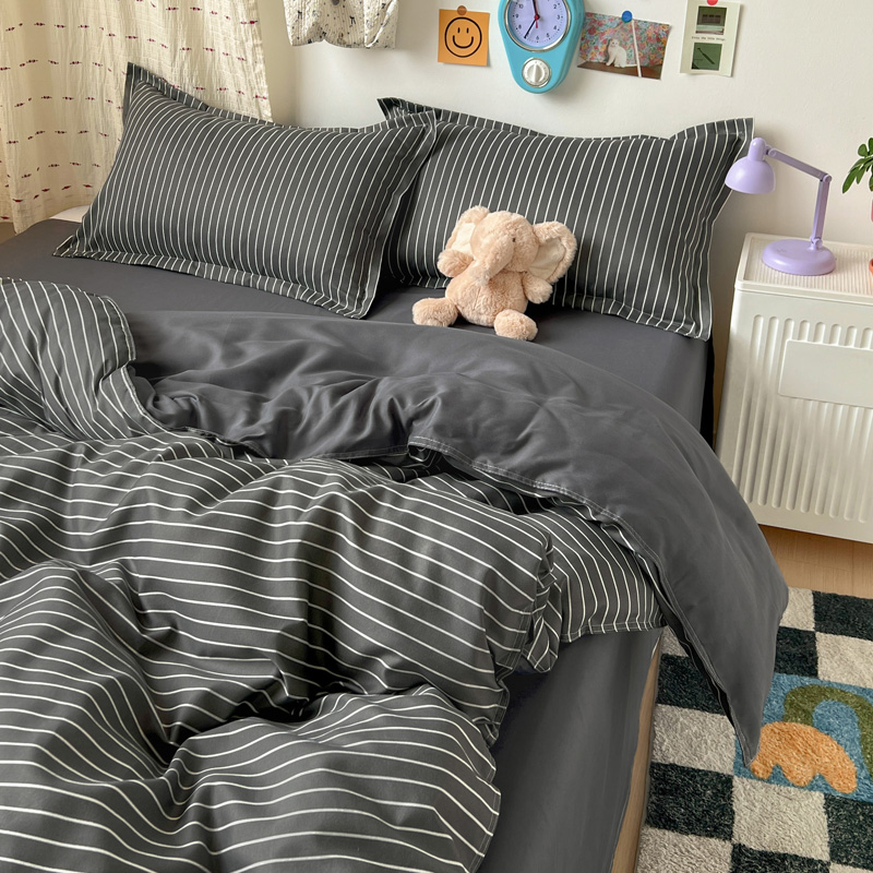 4 adet gri çizgili nevresim ta - Linen Duvet Cover incelemesi ve fiyatı