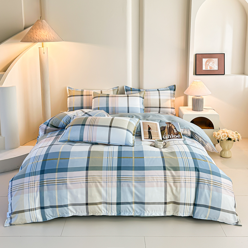4 adet mavi ekose yatak takımı - Linen Duvet Cover incelemesi ve fiyatı