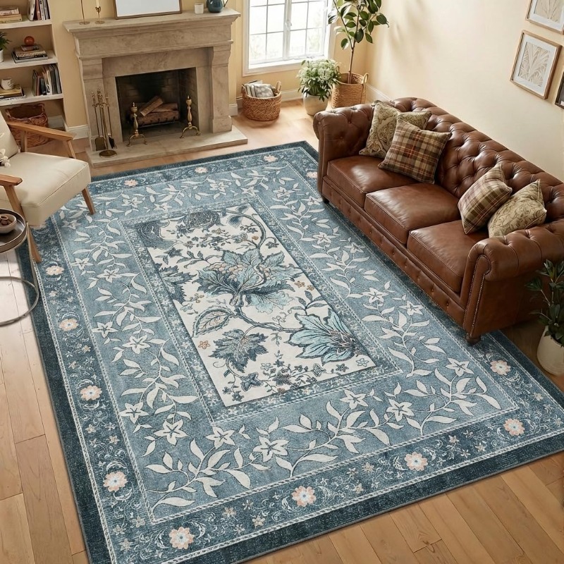 Retro Bitki Baskılı Halı Oturm - Home Lines Textiles incelemesi ve fiyatı