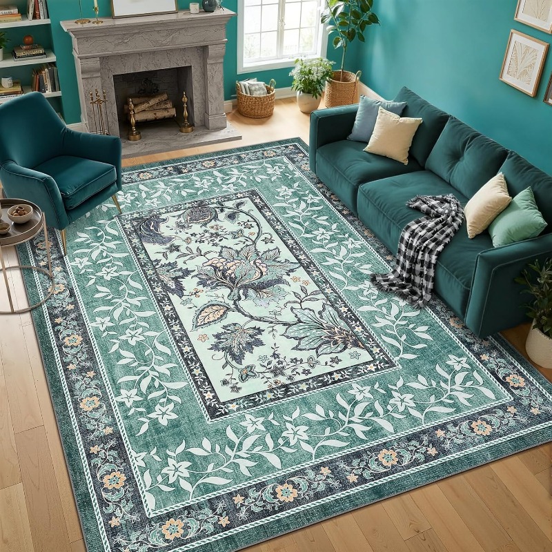 Retro Bitki Baskılı Halı Oturm - Home Lines Textiles incelemesi ve fiyatı