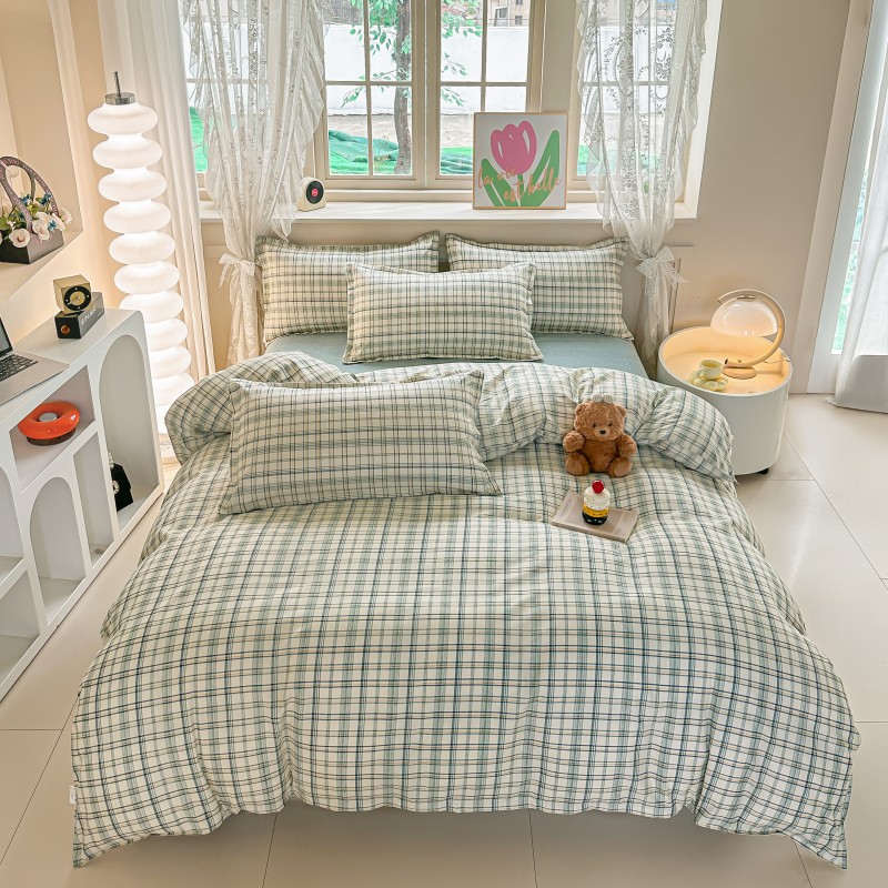4 Parça Yeşil Ekose Nevresim T - Linen Duvet Cover incelemesi ve fiyatı