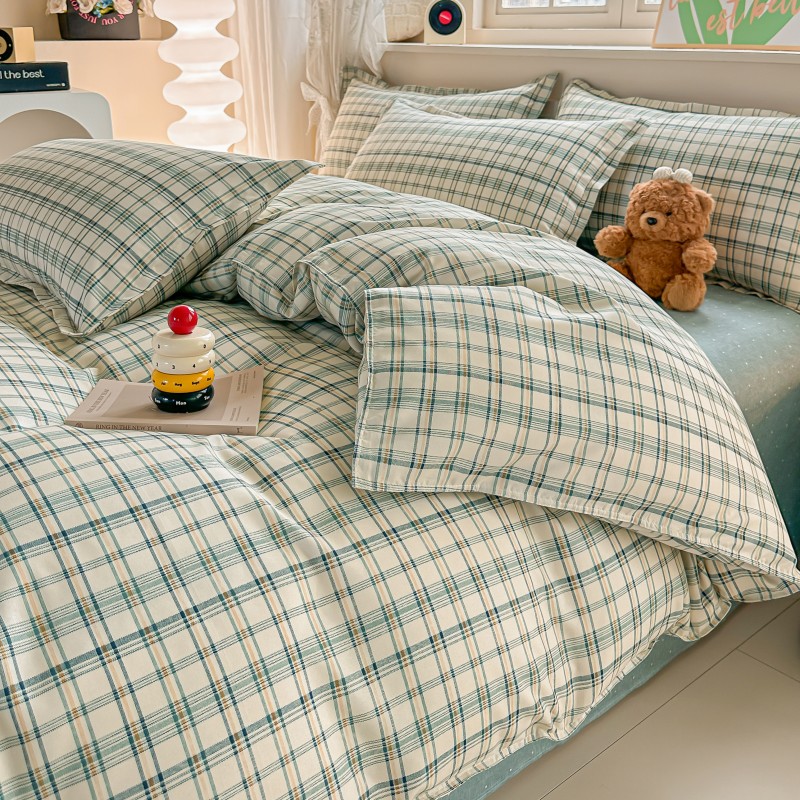 4 Parça Yeşil Ekose Nevresim T - Linen Duvet Cover incelemesi ve fiyatı